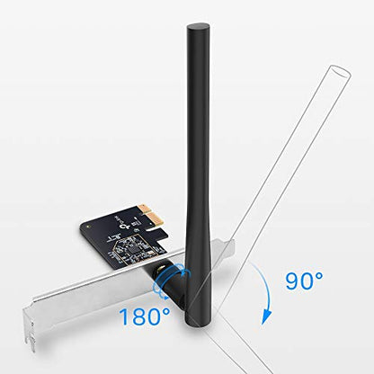 TP-Link PCIe WiFi Card AC600 for Desktop PC, Dual Band Wireless Internal Network Card(Archer T2E) High-Gain Antenna, MU-MIMO, WPA3, Low Profile, Supports Windows 10/11 - style: AC600, WiFi 5