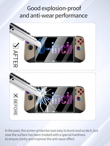 Screen Protector for MSI Claw 8 AI+ Handheld Game Console, Anti-Scratch 9H Hardness Touch Sensitive 2.5D Rounded Edges Bubble Free Easy to Install,3 Pack.