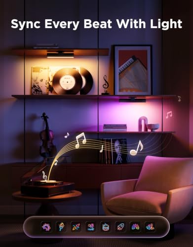 Govee Smart Light Bar, RGBICWW TV Lights for Living Room, Gaming, Black | Compatible with SmartThings, Matter, Alexa, LED Light Bar with Scene and Music Modes for Living Room, Gaming, PC, App Control - color: Black