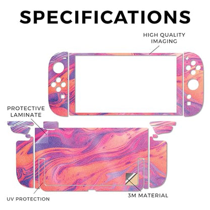 Glossy Glitter Gaming Skin Compatible with Nintendo Switch 2 Console Only - Sunset Flow - Premium 3M Vinyl Protective Wrap Decal Cover - Easy to Apply | Crafted in The USA by MightySkins - color: Sunset Flow, size: Switch 2 Console Skin Only, style: Gloss