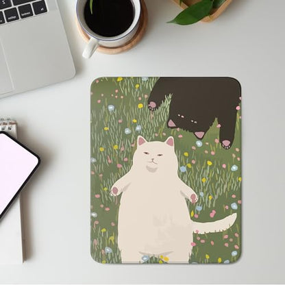Funny Cats Square Mouse Pad,Cute Anime Cats Mouse Pads for Wireless Mouse Desk Accessories,10"X8" Travel Mousepad with Non-Slip Rubber Base, Stitched Edge Mouse Pads for Desk,Computers,Laptop,Office - color: S-8
