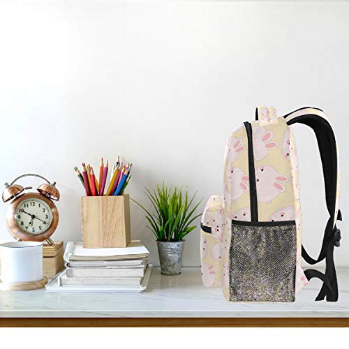Cute Pink Bunny Backpacks Rabbit Animal Bookbags Daypack Travel School College Bag for Womens Girls Mens Boys Teens - color: Multi 5