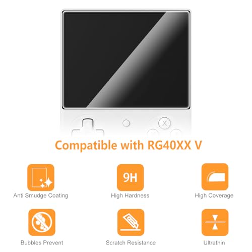 Hianjoo 3-Pack Screen Protector Compatible with ANBERNIC RG40XX V Handheld Game Console 4", [HD Clarity] [9 Hardness] [Anti-Scratch] Tempered Glass
