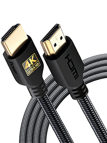 PowerBear 4K HDMI Cable 10 ft [2 Pack] High Speed, Braided Nylon & Gold Connectors, 4K @ 60Hz, Ultra HD, 2K, 1080P, ARC & CL3 Rated | for Laptop, Monitor, PS5, PS4, Xbox One, Fire TV, Apple TV & More - size: 10ft 2Pack