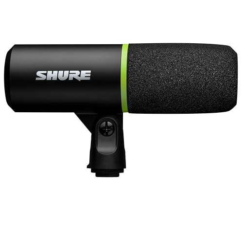 Shure MV6 USB Gaming Microphone for Streaming & Recording | Dynamic USB PC mic with desktop stand, noise cancellation, tap-to-mute and 3.5mm headphone monitoring for gaming - size: 300.5625 cubic inches