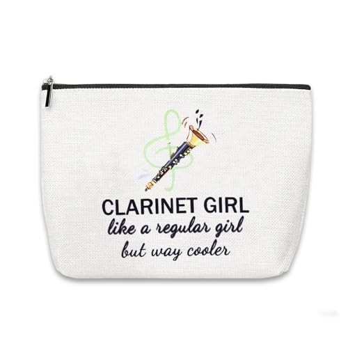 Clarinetist Girl Pouch Makeup Bag Clarinet Player Lover Birthday Gift for Women Girl Band Senior Night Gifts Canvas Cosmestic Zipper Bag Make Up Organizeri for Mcaician Clarinet Gift - color: Clarinet