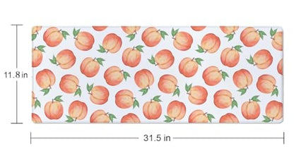 Gaming Mouse Pad, XL Extended Computer Keyboard Long Mouse Mat, Large Desk Pad for Office Laptop, Non-Slip Rubber Base with Stitched Edge Mousepad, 31.5X11.8 inch Watercolor Peaches - color: Watercolor Peaches