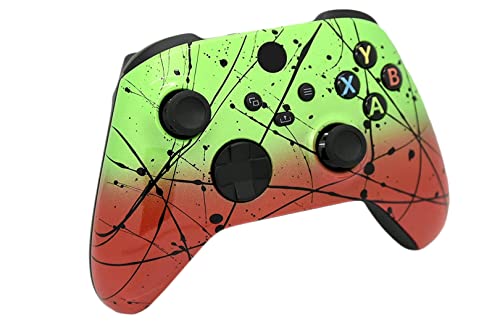 Hand Airbrushed Fade Custom Controller Compatible with Series X/S & One (Series X/S Green & Red) - color: Series X/S Green & Red