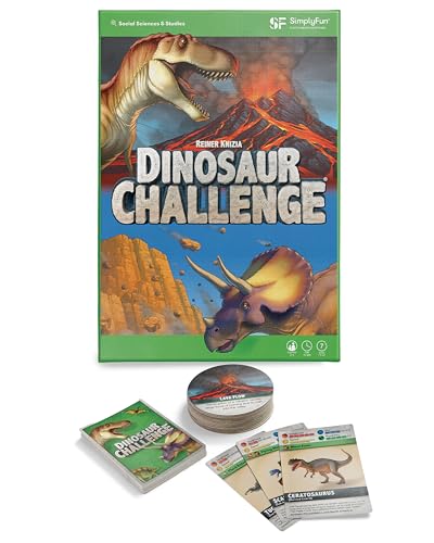 SimplyFun Dinosaur Challenge - Learn About Dinosaurs and Situational Analysis - Engaging and Educational Kids Card Game - 2 to 4 Players - Ages 7 & Up - style: Dinosaur Challenge