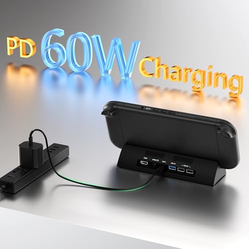 Switch 2 Dock,TV Docking Station with 4K HD Adapter/USB 3.0 Port/USB-C Port (Only Dock-Not for Use with Protective Case)
