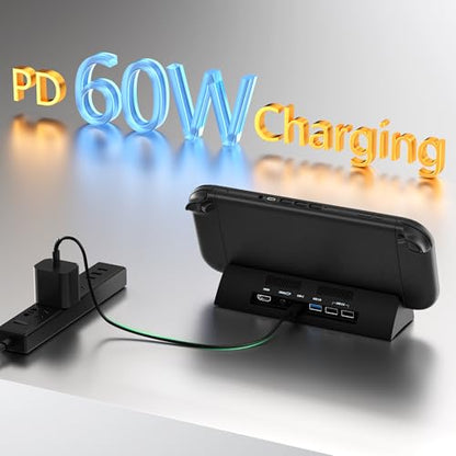 Switch 2 Dock,TV Docking Station with 4K HD Adapter/USB 3.0 Port/USB-C Port (Only Dock-Not for Use with Protective Case)