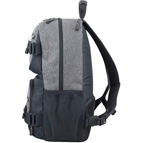 Eastsport Travel Skateboard Backpack Double Strap Laptop Bag Multi-Sport Design for Men and Women, Graystone Chambray - color: Graystone Chambray