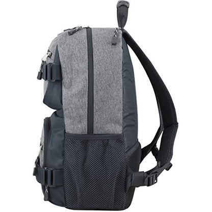 Eastsport Travel Skateboard Backpack Double Strap Laptop Bag Multi-Sport Design for Men and Women, Graystone Chambray - color: Graystone Chambray