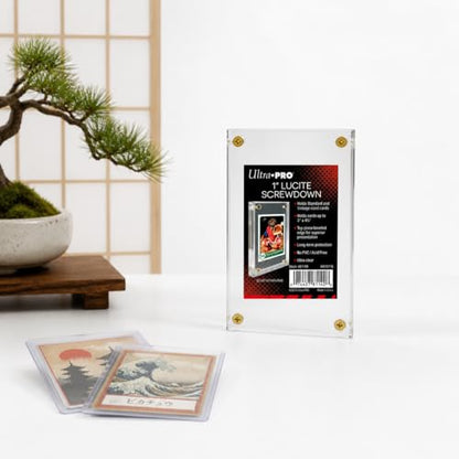 Ultra PRO Lucite Brik 1″ Screwdown – Clear Acrylic Trading Card Holder with Four‑Screw Closure, Premium Display Case for Standard Cards and Photos