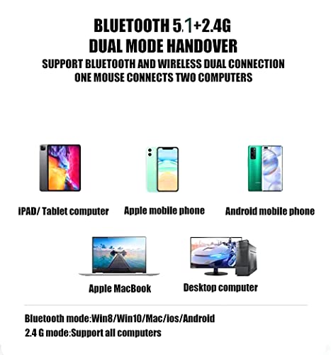 Bluetooth Wireless Mouse for Laptop mac MacBook ipad MacBook air MacBook pro pc Desktop Computer Windows Chromebook Notebook (Silver) - color: silver