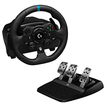 Logitech G923 Racing Wheel and Pedals for Xbox X|S, Xbox One and PC featuring TRUEFORCE up to 1000 Hz Force Feedback, Responsive Pedal, Dual Clutch Launch Control With Cleaning Kit