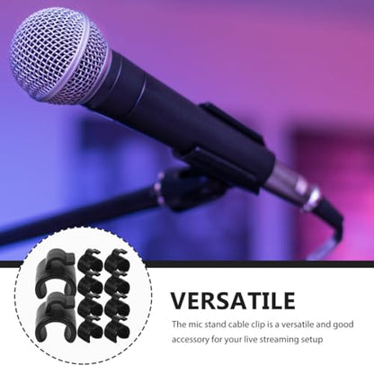 20 Pack Mic Stand Cable Clip Pole Mount Cable Holder for Tripod Phone Stand and Wireless Microphone Snap for Live Streaming Recording Travel