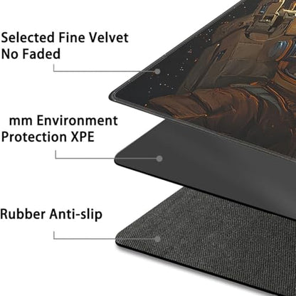 for MTG Game Playmat - 24 x 14 inches with Dices and Storage Bags, Non-Slip Base for TCG and Board Game Card Mats, Trading Card Games Mat, Sloth Astronaut Pattern Collectible Card Playmats - color: Jv-playmat-p7-1-h225