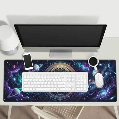 Extended Gaming Mouse Pad, Large Mouse Mat, XL Desk Pad for Keyboard and Mouse, Non-Slip Rubber Base & Stitched Edges for Gamer Office 31.5x11.8 in - color: 3