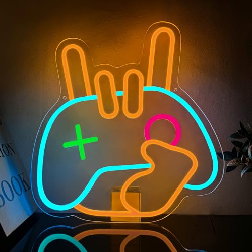 Gamer Neon Sign, Gaming Neon Signs Gamepad LED Light, LED Wall Sign, Neon Sign for Wall for Game Room Decor, Boys Bedroom Wall Decor, Cool Gamer Gifts for Teens, Best Gamer Gifts for Teenage Boys - color: L-gaming