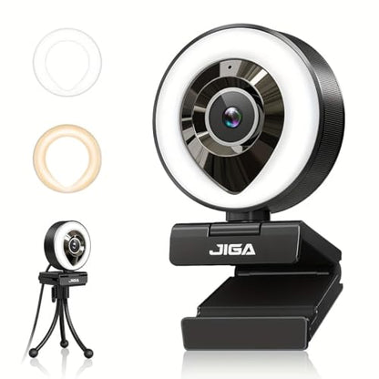 Webcam Computer Camera 1080P with Dual Microphone Adjustable Right Light Web cam for PC Advanced Auto-Focus with Tripod Zoom Streaming Camera Gaming Webcam for Facebook YouTube Xbox Streamer