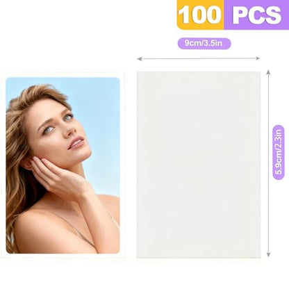 100 Pcs 59x90mm Clear Card Sleeves, Acid-Free PVC-Free Photocard Protectors for Trading Cards Collection, Standard Trading Card Album Pages Size