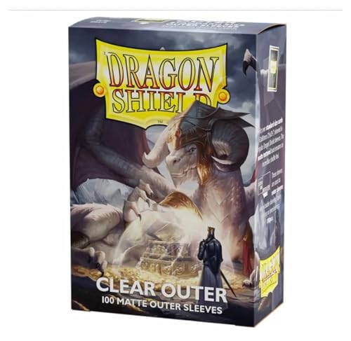 Dragon Shield | Matte Clear Outer Sleeves | 100 CT - Smooth & Tough Premium TCG Sleeves | Compatible with Pokemon, Flesh & Blood, One Piece & Magic the Gathering - color: Clear Outer Sleeves, size: Standard Size