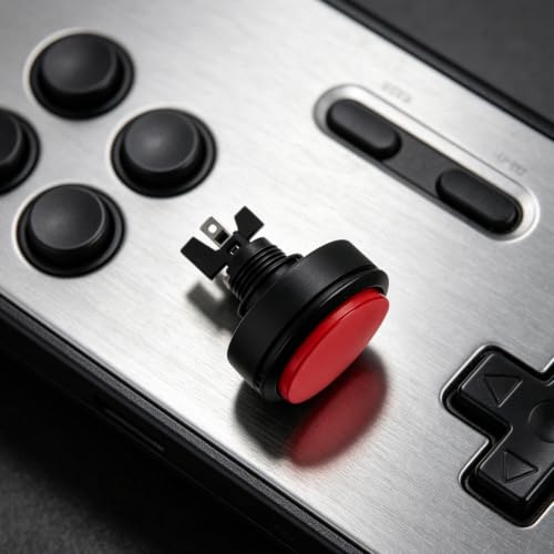 HOMSFOU 5pcs Round LED Arcade Reset Push Button Switch with Seamless Compatibility and Easy Installation for Game Console Cabinets and Lowlight Arcade Setups
