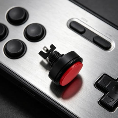 HOMSFOU 5pcs Round LED Arcade Reset Push Button Switch with Seamless Compatibility and Easy Installation for Game Console Cabinets and Lowlight Arcade Setups