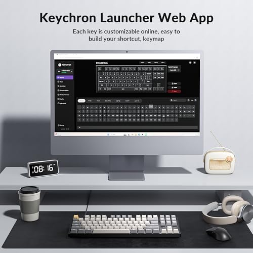 Keychron C1 Pro Wired Custom Mechanical Keyboard, TKL Layout QMK/VIA Programmable OEM Profile Double-Shot PBT Keycaps White LED Backlight with K Pro Red Switch for Mac Windows Linux - color: K Pro Red Switch