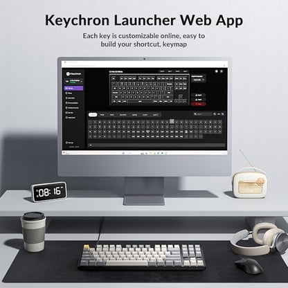 Keychron C1 Pro Wired Custom Mechanical Keyboard, TKL Layout QMK/VIA Programmable OEM Profile Double-Shot PBT Keycaps White LED Backlight with K Pro Red Switch for Mac Windows Linux - color: K Pro Red Switch