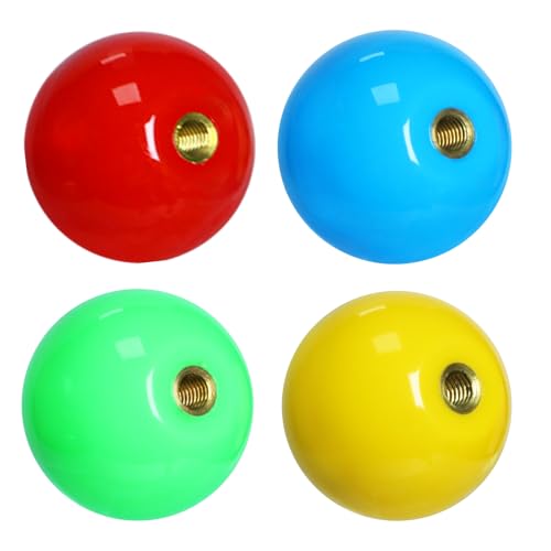 Gallipower 4Pcs Joystick Head,Arcade Joystick Ball Top Handle Rocker Round Head,Arcade Kit DIY Replacement Parts(Blue,Green,Red,Yellow) - color: style 1
