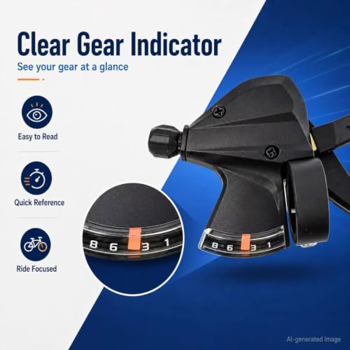 SL-M315-8 Speed Bike Shifter Right Thumb Gear Shifter | Bicycle Shift Lever MTB Mountain Bike Shifter Trigger Shifter Commuter Folding Hybrid Bike Gear Shifter with Gear Indicator - color: SL-M315-8R