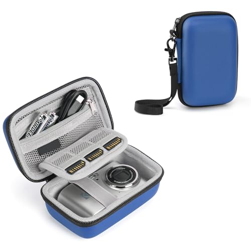 Camera EVA Case Compatible for KODAK PIXPRO FZ45-BK/FZ55 | Compatible With CAMKORY & STUOGYUM DC402-AF, Dual-Layer Shock Protection, Built-In SD Card Slots, Inner Mesh Pocket, Blue - color: Blue