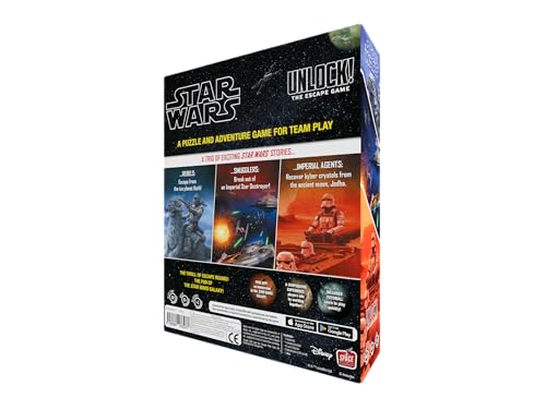 Asmodee Star Wars UNLOCK! The Escape Game - Embark on Epic Escape Room Adventures in a Galaxy Far, Far Away, Cooperative Game for Kids & Adults, Ages 10+, 1-6 Players, 1 Hour Playtime