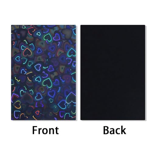 ONLYKXY 100pcs Soft Clear Plastic Heart Glitter Bag Storage Pouch Laser Sleeve Cover Pocket Holder Holographic Photo Protector Top Loader for 3in Trading Card Coin Jewelry (Black) - color: Black