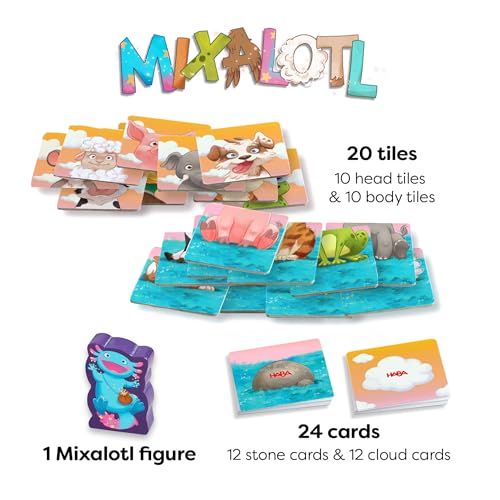 HABA Mixalotl: Fast-Paced Animal Matching Game for Kids Ages 4+, Family Card Game with Mixed-Up Sounds & Reactions, Fun for Children and Adults