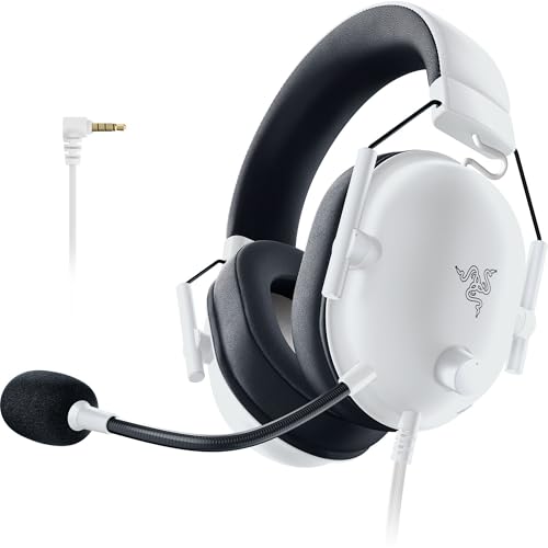 Razer BlackShark V2 X Gaming Headset for PC, 50mm Drivers, SE White | Cardioid Mic, Comfortable Noise Isolating Earcups, For Mac, PS5, Xbox One, Nintendo Switch via 3.5mm Audio Jack - color: SE White, size: 3.5 mm, style: PC