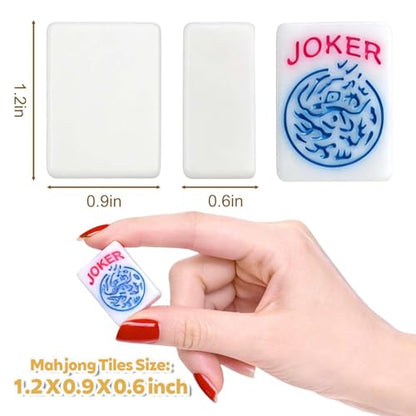 1.2-inch Premium American Mahjong Tile Set. Made of Durable and Sturdy Melamine. Perfect for Multiplayer Games, on-the-go Gaming, and Playing with Family and Friends. (White) - color: White