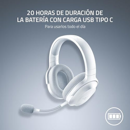 Razer Barracuda X Wireless Gaming & Mobile Headset (PC, PlayStation, Switch 2, Android, iOS): 2.4GHz Wireless + Bluetooth - Lightweight - 40mm Drivers - Detachable Mic - 50 Hr Battery - Mercury White - color: White, size: Standard, style: Barracuda X