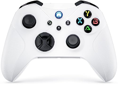 Dinosoo Wireless Controller for Xbox Series X/S/Xbox One, Android/PC Steam, Bluetooth Dual Vibration Turbo Function 3.5mm Headphone Jack Macro Function White