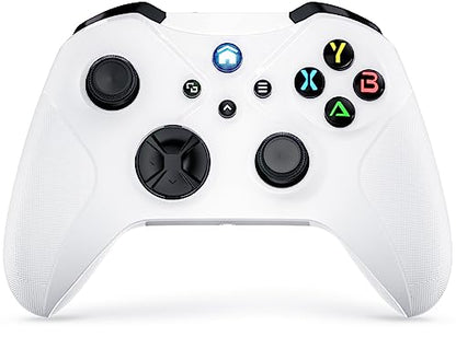 Dinosoo Wireless Controller for Xbox Series X/S/Xbox One, Android/PC Steam, Bluetooth Dual Vibration Turbo Function 3.5mm Headphone Jack Macro Function White