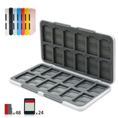 ONETIAOLONG Switch Game Case Holder for Switch 2 & OLED & Lite with 24 Cartridge Slots and 48 Micro SD Card Storage with Magnetic Closure,Protective Hard Shell and Soft Lining for Easy carrying - color: White, style: 24-slots