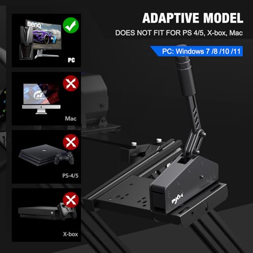 PXN HB S USB Handbrake for Sim Racing, PC Racing Handbrake | Alloy Build, 16-Bit Linear Sensor, Adjustable Force & Stroke, Spring & Damping, Desk Clamp – for Windows PC