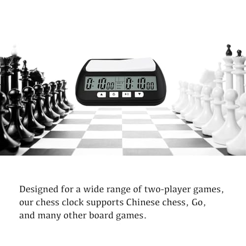 Digital Chess Clock, Professional Electronic Chess Timer with Alarm, Multifunction Portable Chess Clock with Countdown, Bonus, Delay Features, for International Chess Chinese Chess Board Go Game
