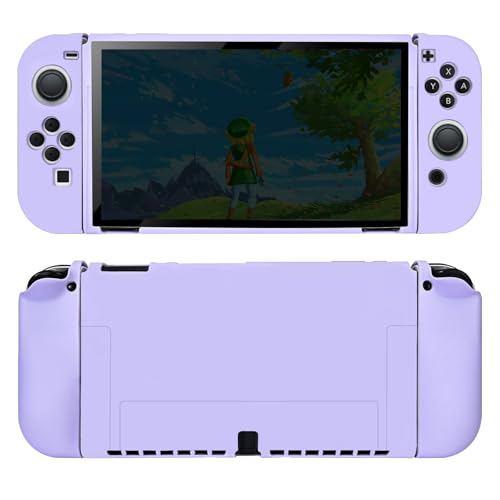Protective Case for Nintendo Switch OLED 2021, Soft Silicone Switch OLED Case, Ergonomic Grip Cover Shock-Absorbent & Anti-Scratch Slim Shell Travel Protector Cases Accessories, Purple - color: Purple, size: For Switch OLED 2021