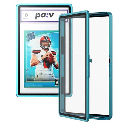 pa:v PAV PSA Snap Case –Premium Aluminium PSA Slab Protector with UV-Resistant Tempered Glass Display - Graded Guard Case for Standard 35PT PSA Slabs with Button Lock, Magnetic Stack Design - color: Blue