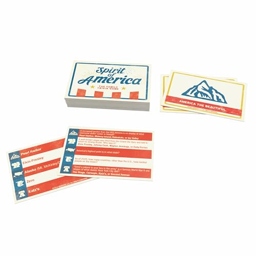Spirit of America: The Family Trivia Game, Fun Challenge of USA History in 5 Categories, from Our 50 States to History of the Nation for Kids & Adults, Educational Party Night Activity, 2-4 Players