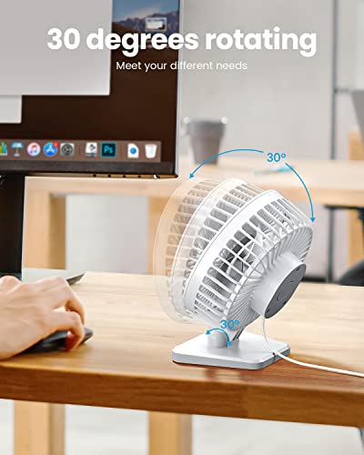 Gaiatop USB Desk Fan, Small But Powerful, Personal Portable Quiet 3 Speeds, Adjustable Mini Table Desktop fan for Cooling Home Office Car Summer Travel Gifts White - color: Pure White