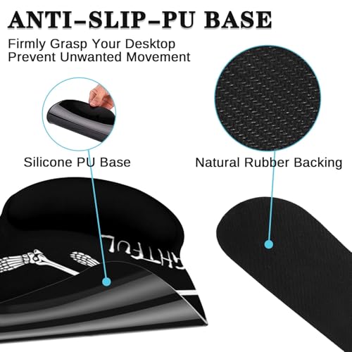 Britimes Black Skull Skeleton Keyboard Mouse Pad Set 4in1 Large Mousepad+Keyboard Wrist Rest+Mouse Wrist Rest+Coaster Set with Ergonomic Design for Home Office Computer 35.4x15.7 inches - color: Black Skull Skeleton